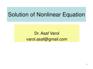 Solution of Nonlinear Equation