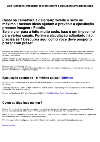 Está ficando interessante! 10 dicas contra a ejaculação adiantado ação