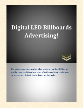 Digital LED Billboards Advertising!