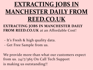 EXTRACTING JOBS IN MANCHESTER DAILY FROM REED.CO.UK