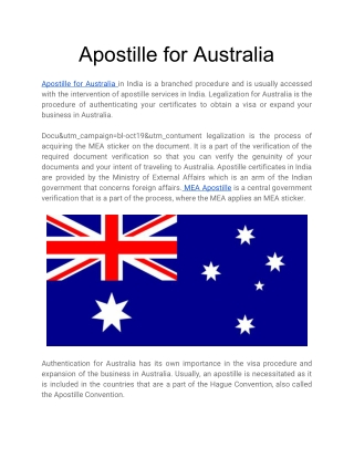 Apostille for Australia