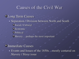 Causes of the Civil War