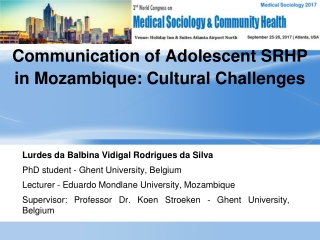 Communicating Strategies of Communication of Adolescent SRHP in Mozambique: Cultural Challenges