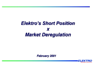 Elektro’s Short Position x Market Deregulation
