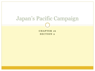 Japan’s Pacific Campaign