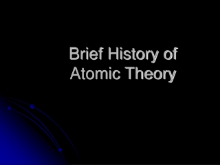 Brief History of Atomic Theory