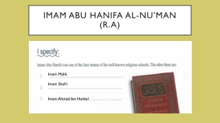 Imam abu hanifa al- nu’man ( r.a )