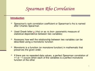 Spearman Rho Correlation