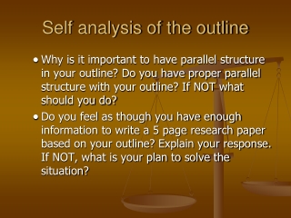 Self analysis of the outline