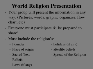 World Religion Presentation