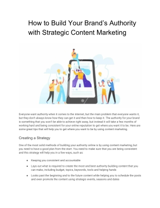 How to Build Your Brand’s Authority with Strategic Content Marketing