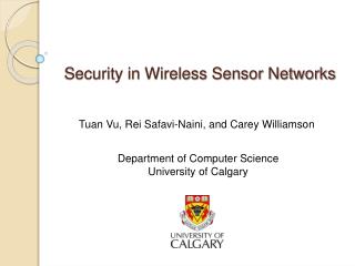 Security in Wireless Sensor Networks