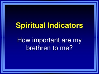 Spiritual Indicators