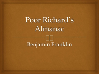 Poor Richard’s Almanac