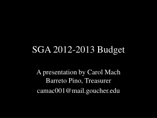 SGA 2012-2013 Budget