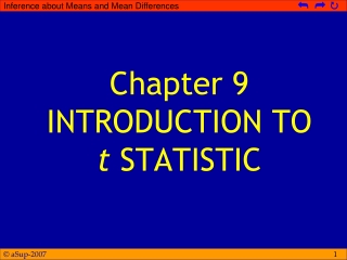Chapter 9 INTRODUCTION TO t STATISTIC