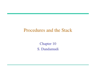 Procedures and the Stack