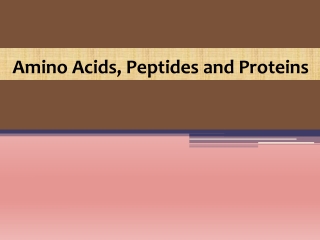 Amino Acids, Peptides and Proteins