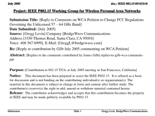 Project: IEEE P802.15 Working Group for Wireless Personal Area Networks