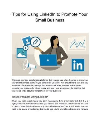 Tips for Using LinkedIn to Promote Your Small Business