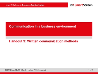 Handout 3: Written communication methods