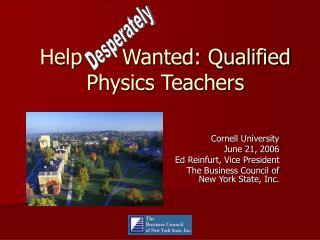 Help Wanted: Qualified Physics Teachers