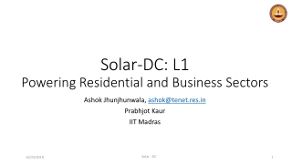 Solar-DC: L1 Powering Residential and Business Sectors