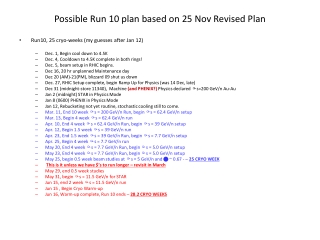 Possible Run 10 plan based on 25 Nov Revised Plan