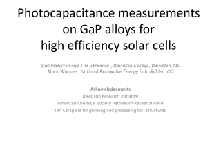 Photocapacitance measurements on GaP alloys for high efficiency solar cells