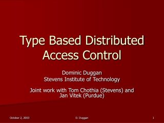 Type Based Distributed Access Control