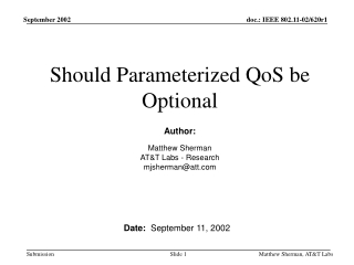 Should Parameterized QoS be Optional