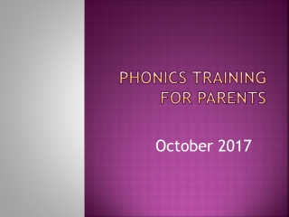 Phonics Training for Parents
