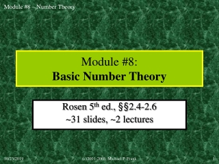 Module #8: Basic Number Theory