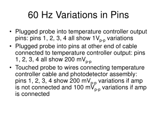 60 Hz Variations in Pins