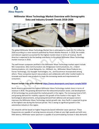 Millimeter Wave Technology Market Overview with Demographic Data & Industry Growth Trends 2018-2026