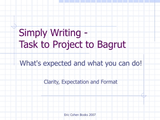 Simply Writing - Task to Project to Bagrut