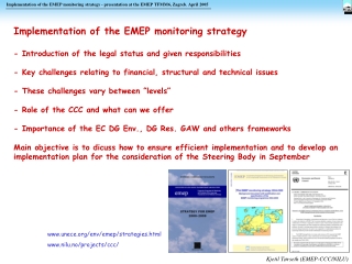 Implementation of the EMEP monitoring strategy