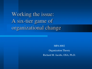 Working the issue: A six-tier game of organizational change