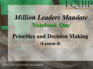 Million Leaders Mandate Notebook One