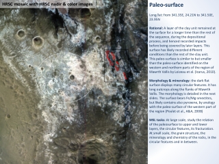 Paleo-surface Long/lat: from 341.35E, 24.21N to 341.50E, 23.95N