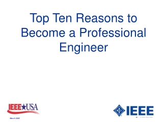 Top Ten Reasons to Become a Professional Engineer