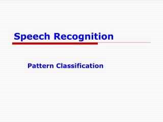 Speech Recognition