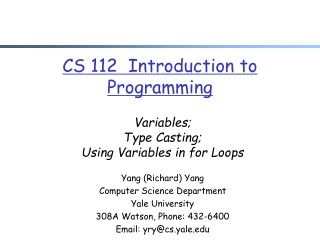 CS 112 Introduction to Programming