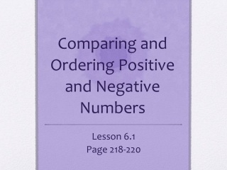 Comparing and Ordering Positive and Negative Numbers