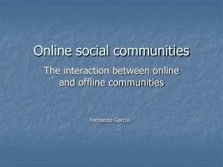 Online social communities