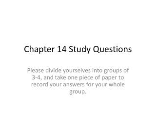 Chapter 14 Study Questions