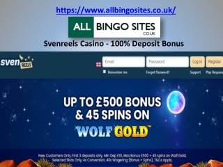 Svenreels Casino - 100% Deposit Bonus