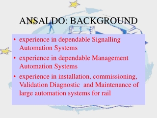 ANSALDO: BACKGROUND