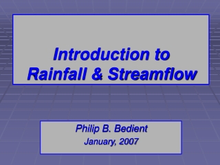 Introduction to Rainfall &amp; Streamflow