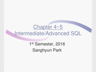 Chapter 4~5 Intermediate/Advanced SQL